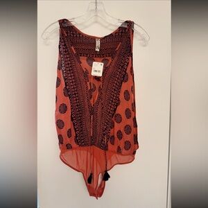 NWT Free People Soul of the Sun Bodysuit Brick Combo